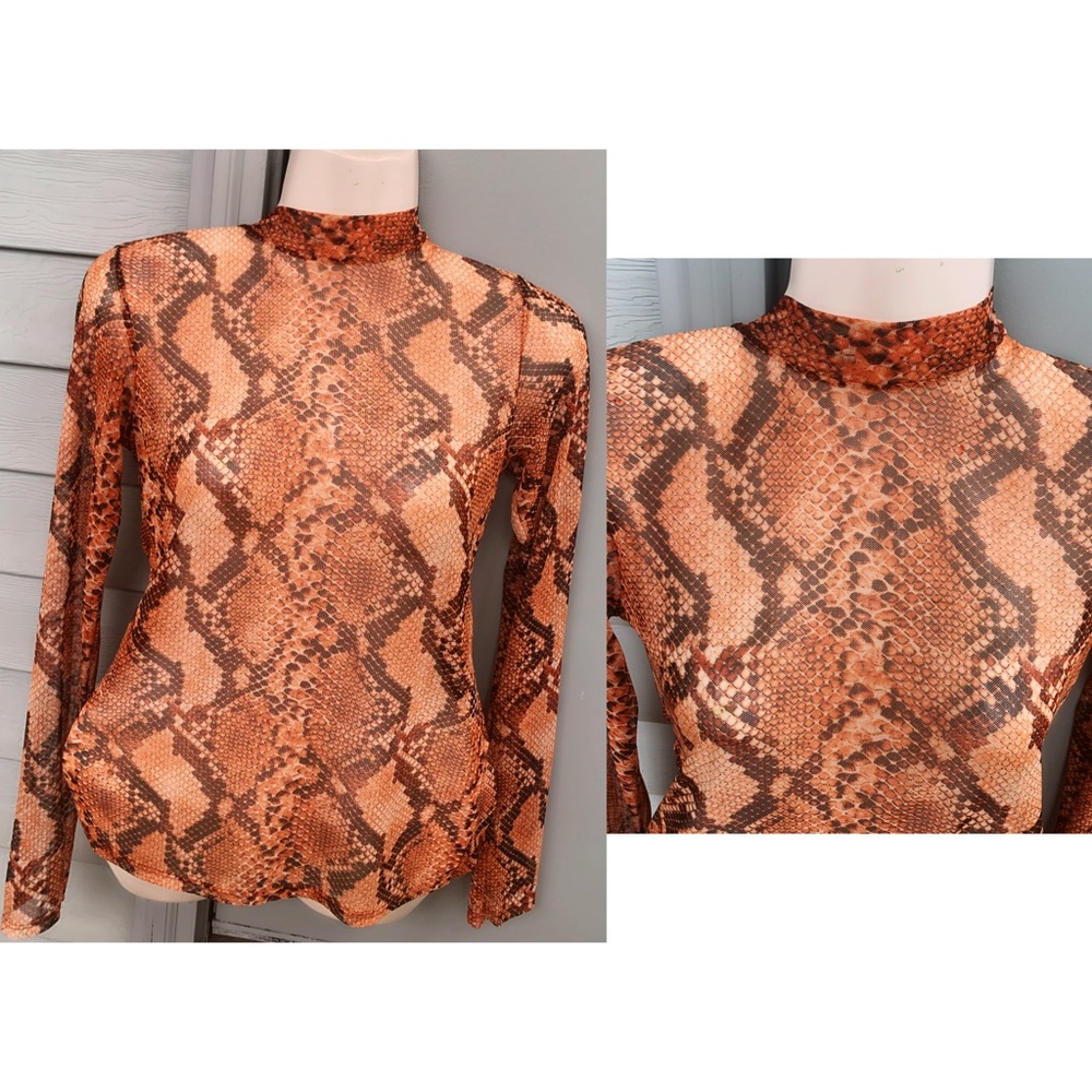 Snakeskin  mesh top